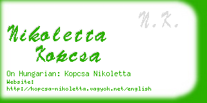 nikoletta kopcsa business card